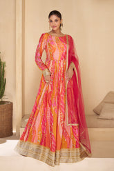 Designer pink Shded Alia Cut Anarkali Dress with Embroidery | bollywood dress | anarkali dress